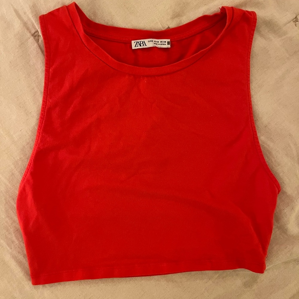 red crop top